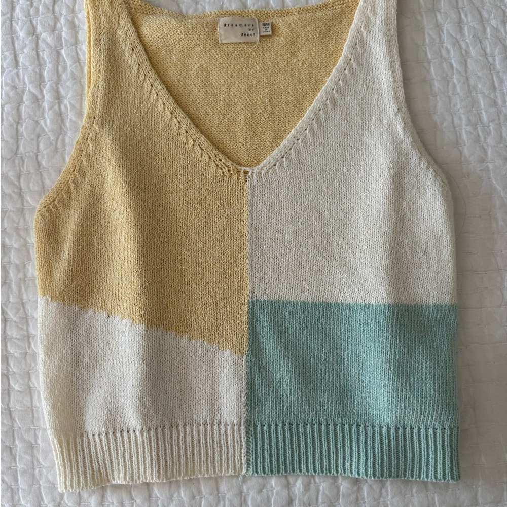 Dreamers Yellow and Cream Knit Top